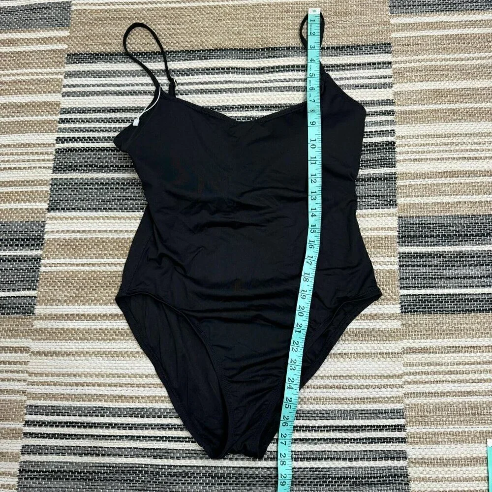 Andie The Amalfi One‎ Piece Swimsuit Spaghetti Strap Padded Stretch Black XL